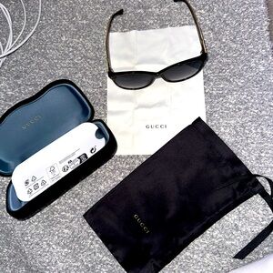 Sunglasses, GUCCI Women , Color: Black & brown, Size;OS , MADE IN ITALY